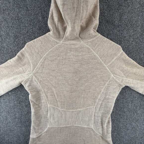 Mountain Hardwear Jacket Women Beige Full Zip Hooded Medium Wool Blend Pockets - Picture 13 of 13